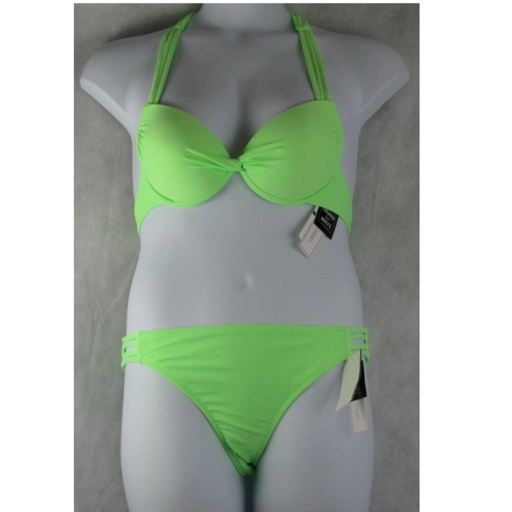 NWT Salt + Cove Juniors 2-Piece Strappy Push-Up Bikini Swimsuit Set, Mint
